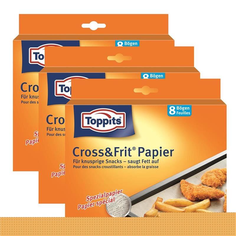 Toppits® Cross & Frit Papier Back-Spezialpapier Snackpapier 8 Bögen ( 3er Pack )