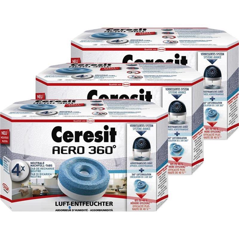 Henkel Ceresit Luft Entfeuchter Tabs Aero 360 Nachfuller 4x450g Tab 3er Pack Ebay