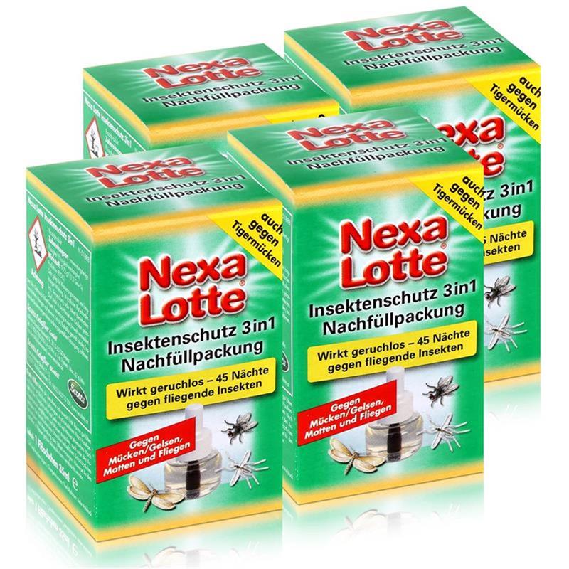 Nexa Lotte Insektenschutz 3in1 Nachfüllpackung - wirkt geruchlos (4er Pack)