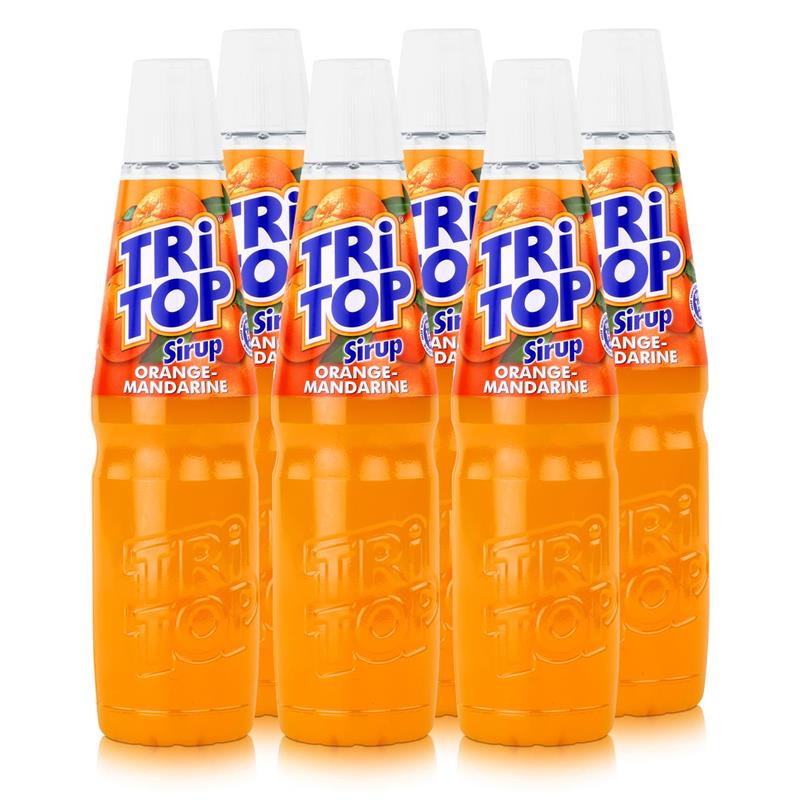 Tri Top Getränke-Sirup Orange-Mandarine 600ml - kalorienarm (6er Pack)