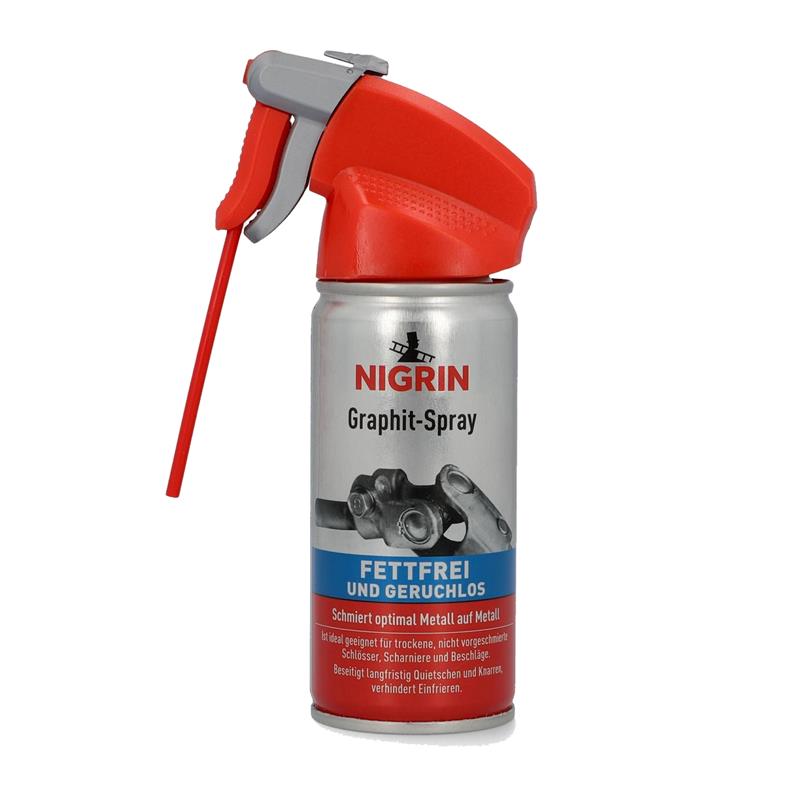 Das NIGRIN Graphit-Spray für eine hervorragende Schmierleistung.