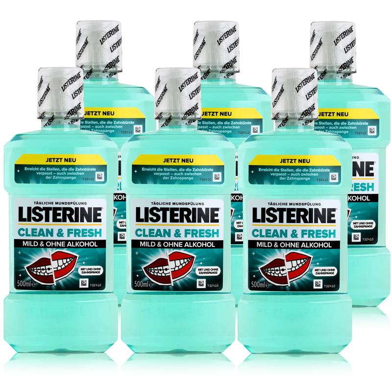 Listerine Clean & Fresh Mild & ohne Alkohol 500ml 6er