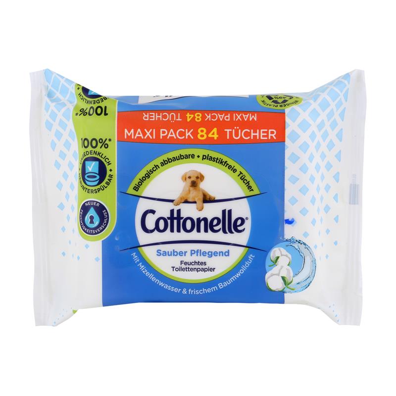 Cottonelle feuchtes Toilettenpapier Maxi Pack 84 Tücher mit Baumwollduft