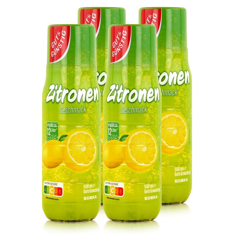 Gut & Günstig Getränke-Sirup Zitrone 500ml 4er