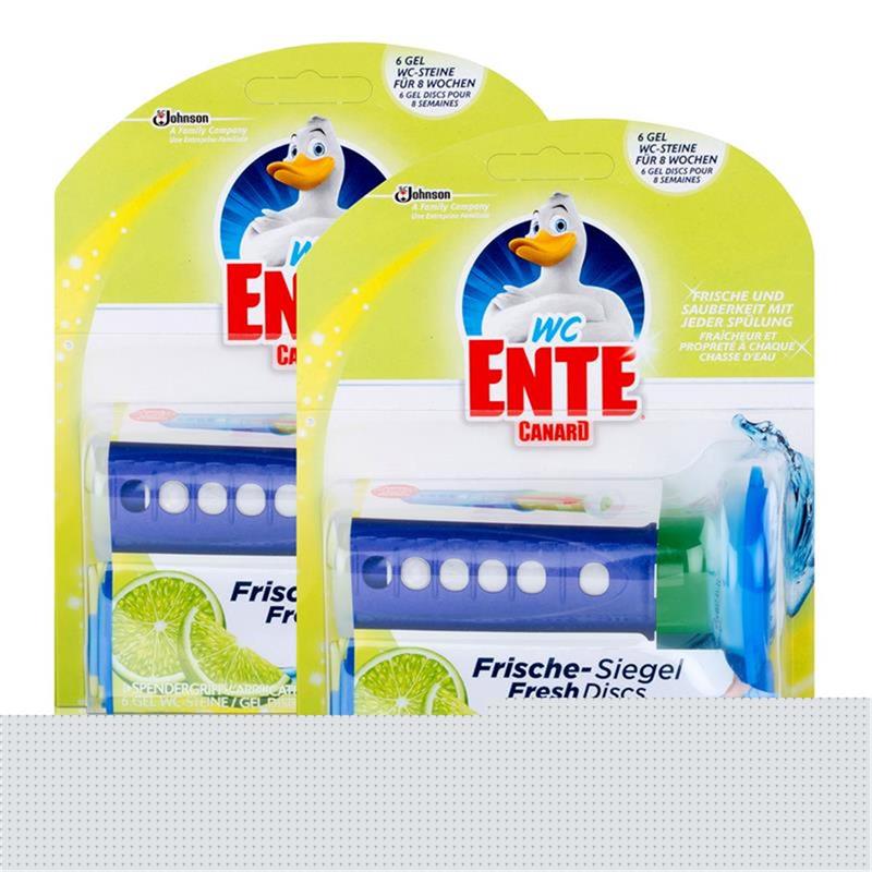 2x WC Ente Frische Siegel Starter Set Limone, 6 Gel Siegel