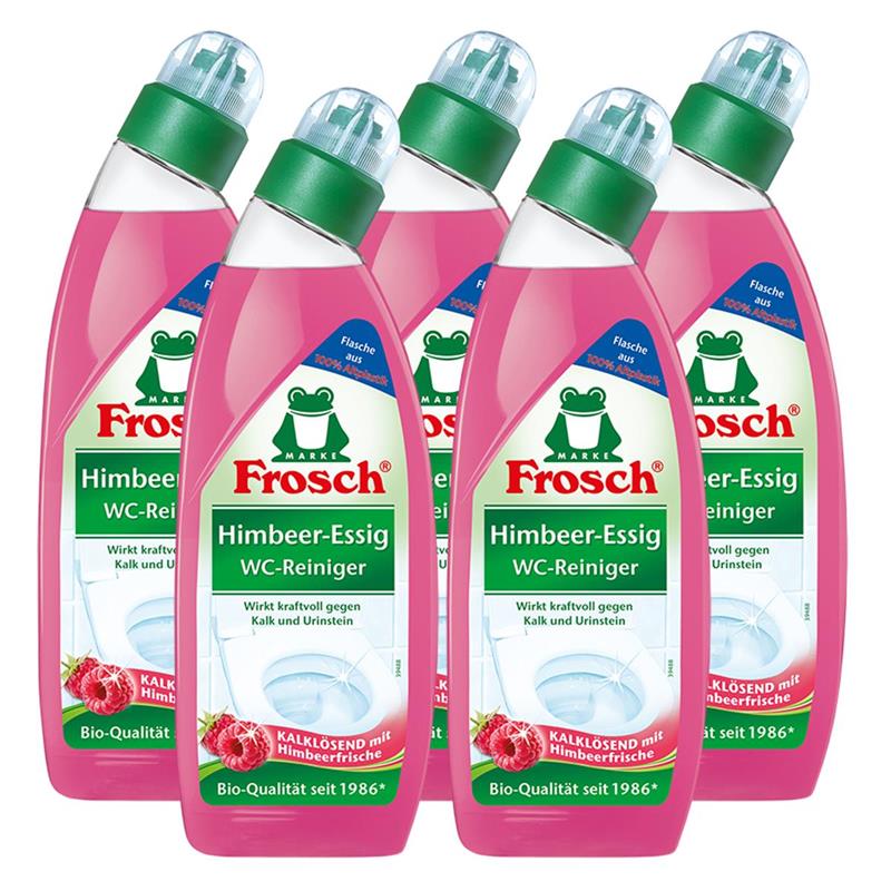 Frosch Himbeer-Essig WC-Reiniger 750 ml - Gegen Kalk und Urinstein (5er Pack)