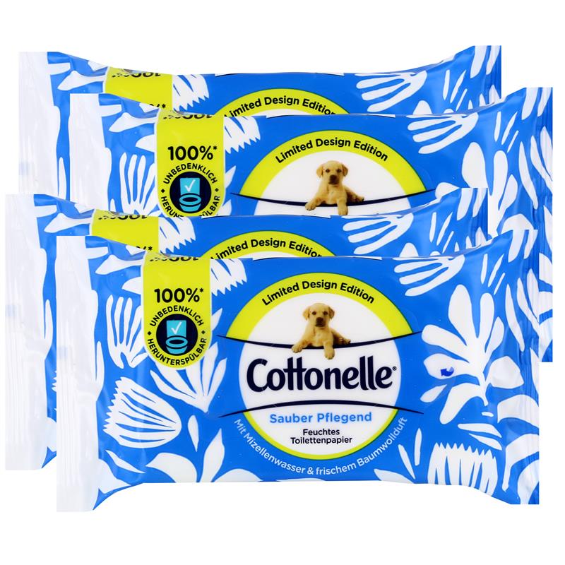Cottonelle feuchtes Toilettenpapier Mizellenwasser & Baumwollduft 42 Tücher 4er
